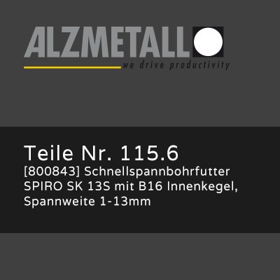 Alzmetall Alztronic 16 Option: Schnellspannbohrfutter SPIRO SK 13S